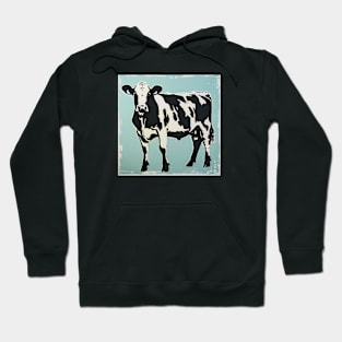 Retro vintage aesthetic cow Hoodie